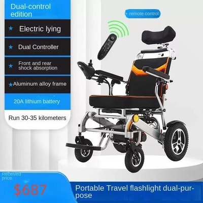 Elektrische Aluminium Alloy vouw rolstoel voor ouderen 201-500W Duurzame constructie