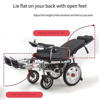 CE ISO 13485 gecertificeerde 500W motorwiel overbrengstoel met hammock laadgewicht 120kg