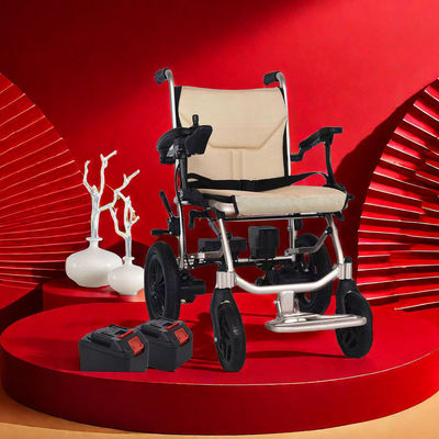 Opvouwbare elektrische aandrijving rolstoel met handrail en lichtgewicht aluminium frame 14 kg