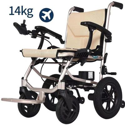 Opvouwbare elektrische aandrijving rolstoel met handrail en lichtgewicht aluminium frame 14 kg