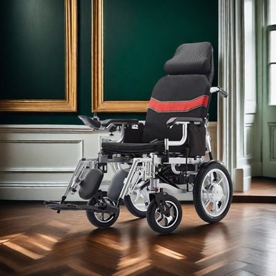 24V opvouwbare rolstoel met snel opvouwbaar en schokabsorberend ontwerp