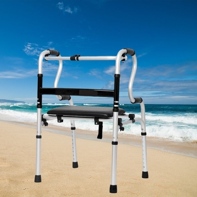 8 Gear verstelbare aluminium oksel krukken frame Walker met leer waterdicht Thwart