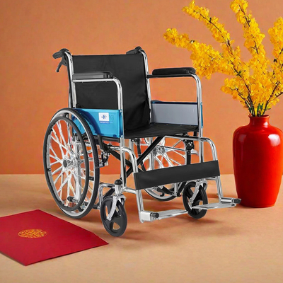 20 inch handmatige rolstoel voor gehandicapten gemaakt van professioneel standaard staal