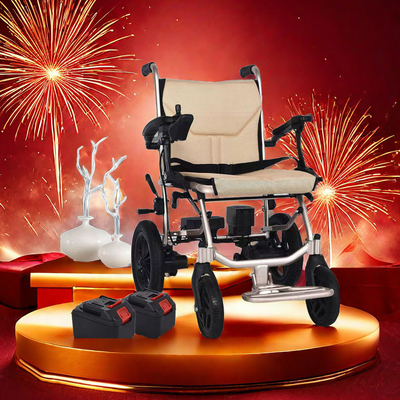 Afneembare dubbele lithiumbatterij 14,5 kg Compacte rugleunende rolstoel voor volwassenen/kinderen