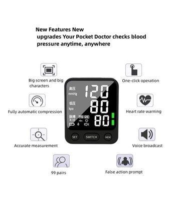 Plug-in stroomvoorziening polstype Digitale automatische BP-meter voor meetbereik 60-240