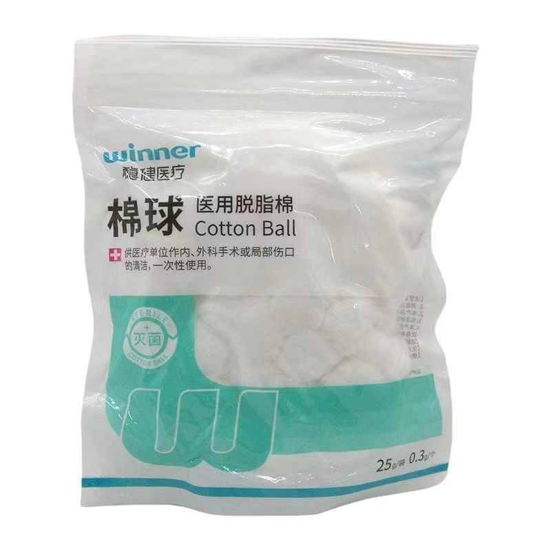 Geraffineerde absorberende medische katoenen ballen Verpakking 100 g Product samenstelling 100% puur katoen