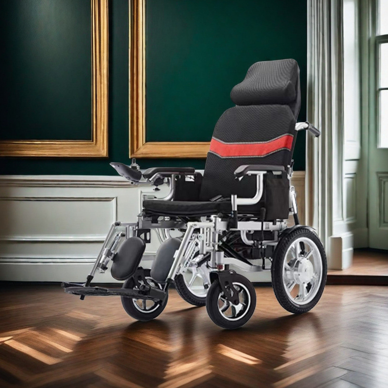 24V opvouwbare rolstoel met snel opvouwbaar en schokabsorberend ontwerp